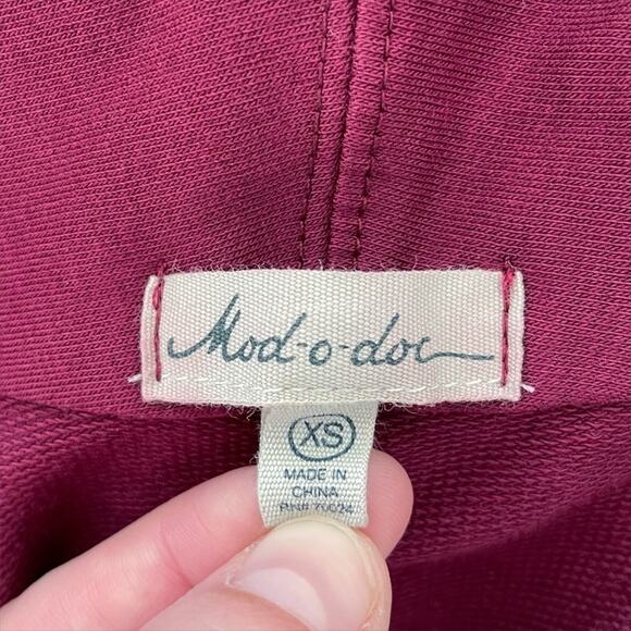 MOD-O-DOC Luxe Burgundy Open Cardigan w/ Elastic Back Size XS - Picture 6 of 7